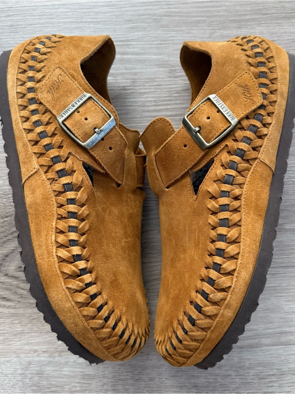 Kith x Birkenstock London Braided Shearling Mocha Mink Sz 42N EU Men 9 Narrow US